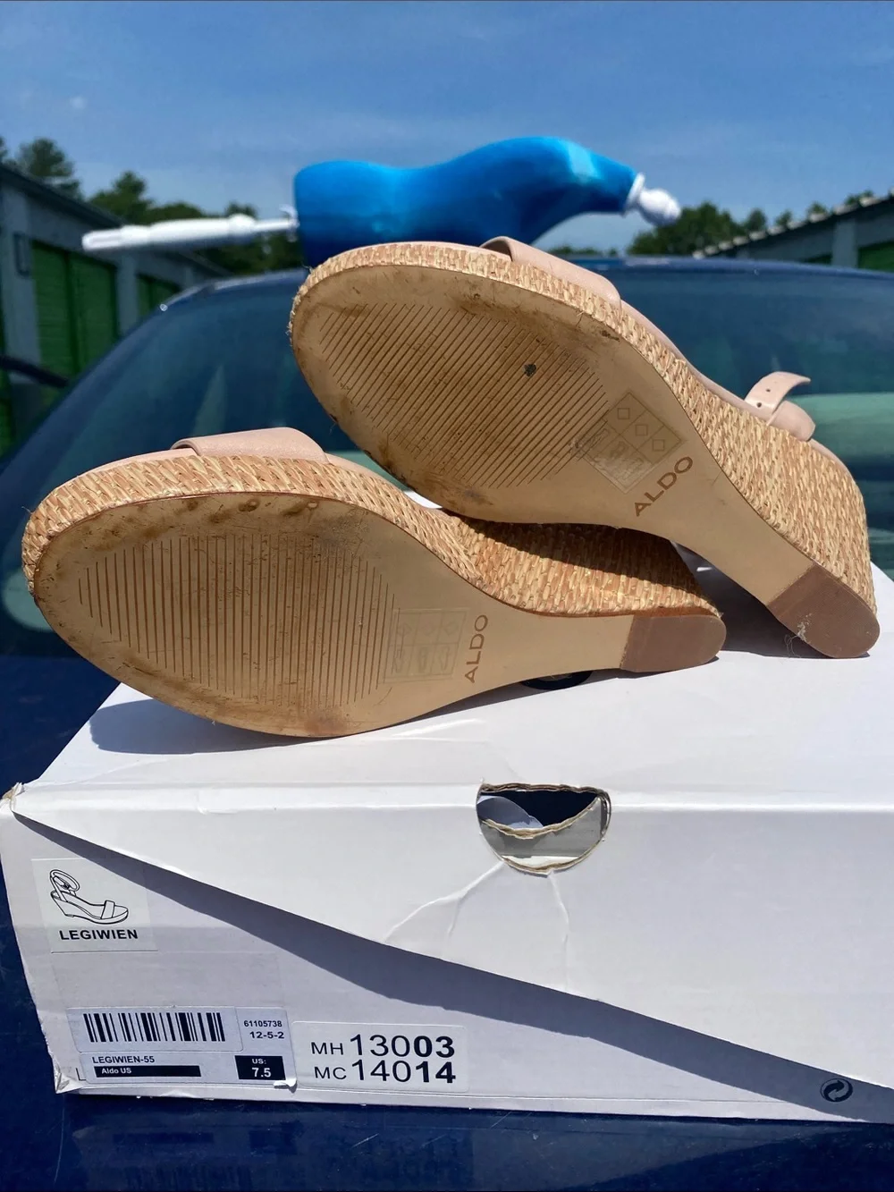 ALDO Nude/Tan Espadrille Ankle-Strap Wedge Sandals